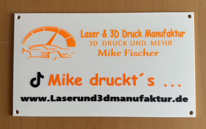 Schild Hausnummer mit Namen