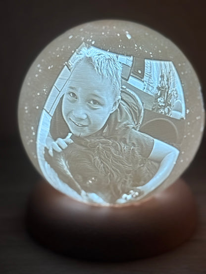 Schneekugel, Fotokugel, 3D Lampe mit eigenen Bildern