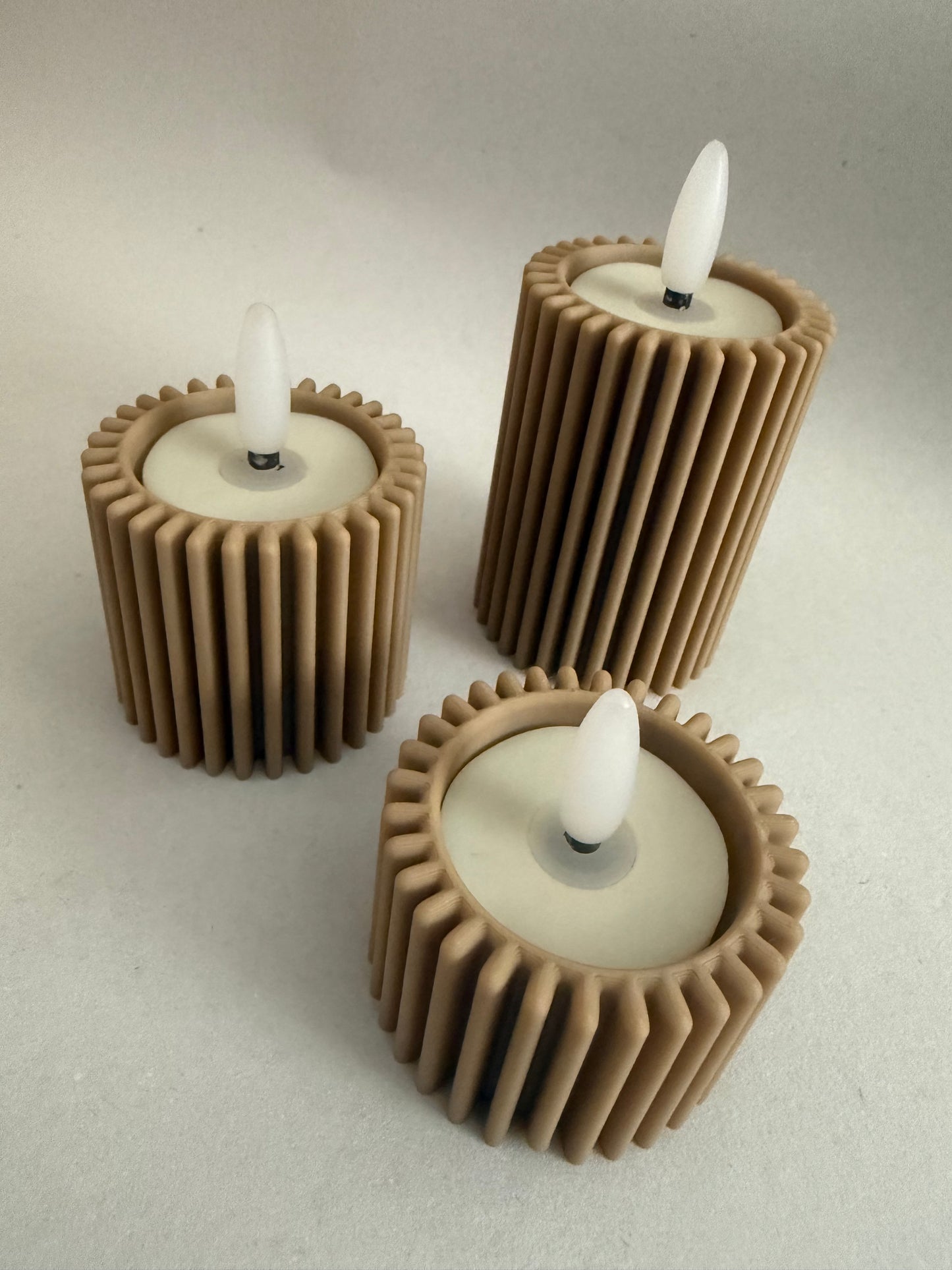 Teelichthalter, minimalistisch modern, für LED Lichter... 3er Set