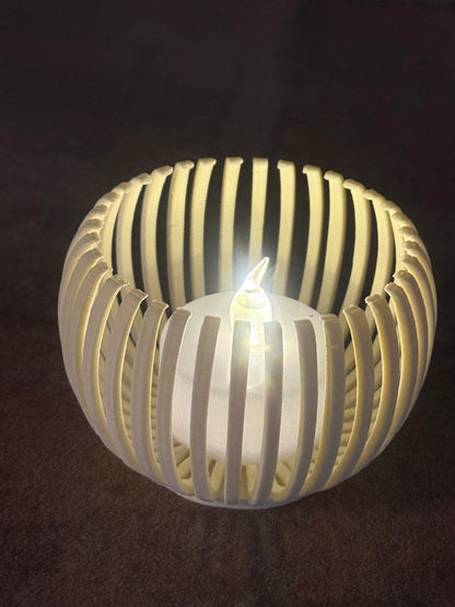 Teelichthalter, minimalistisch modern, incl. LED Lichter 3er Set