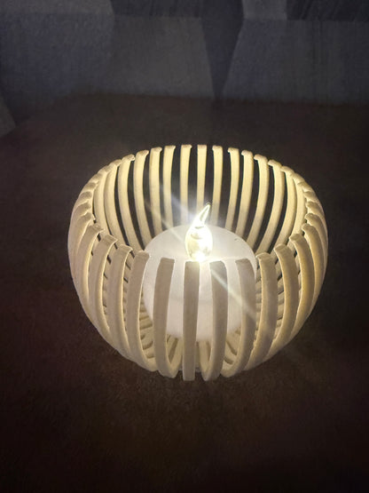 Teelichthalter, minimalistisch modern, incl. LED Lichter 3er Set